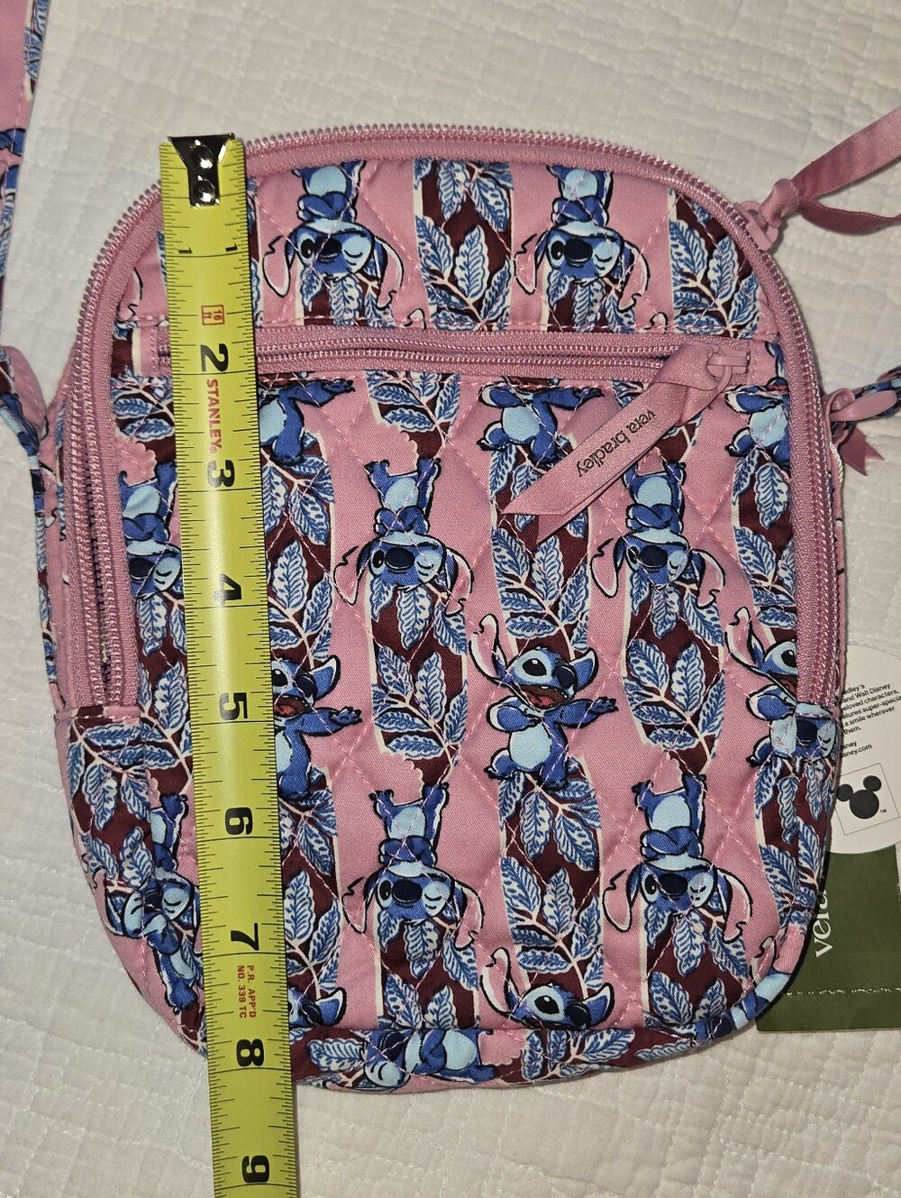 Vera Bradley Pink Disney Stitch Quilted Crossbody Bag, 4 Pockets - Picture 5 of 10